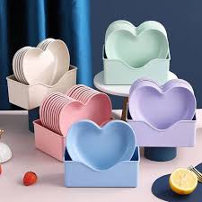 Heart Dishes  Plate Set ,10pcs