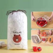 100Pcs Disposable Plastic Bag Food Cover