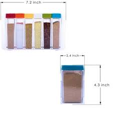 6 Piece Kitchen decor Transparent Spice Jar