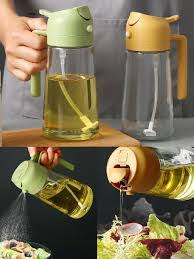2in1 Oil Sprayer Glass Bottle For Cooking