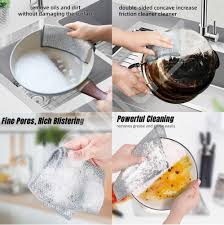Pack of 4 Kitchen Steel Mesh Wire Dish Washer Cleaning Cloth